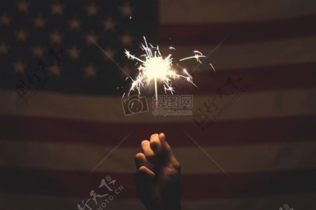 焰火团结国家的美国标志美国火花星光灿烂横幅