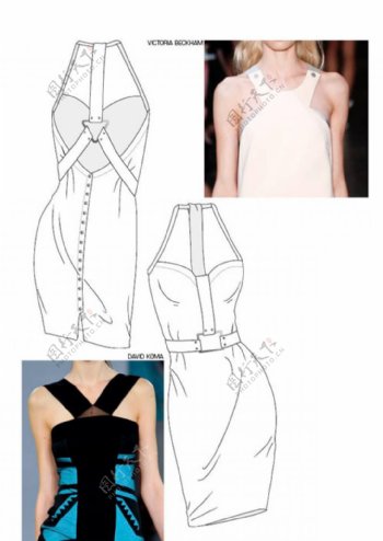 时尚连衣裙设计与实物对比图