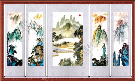 中堂画装饰山水画图片