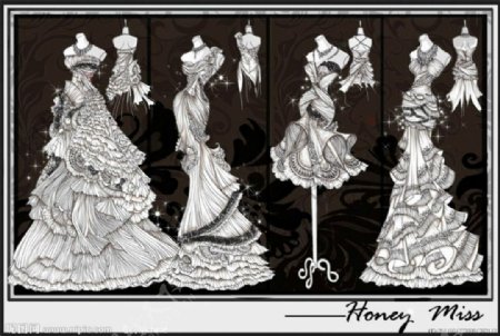 4款婚纱礼服设计图
