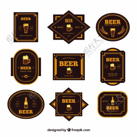 各种复古啤酒贴图标