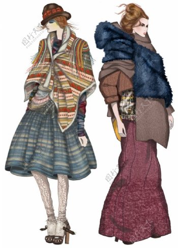 2款冬季裙装设计图