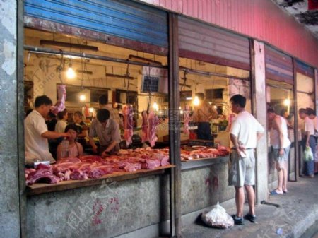 在上海的生鲜食品市场