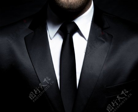 黑色领带商务男人图片