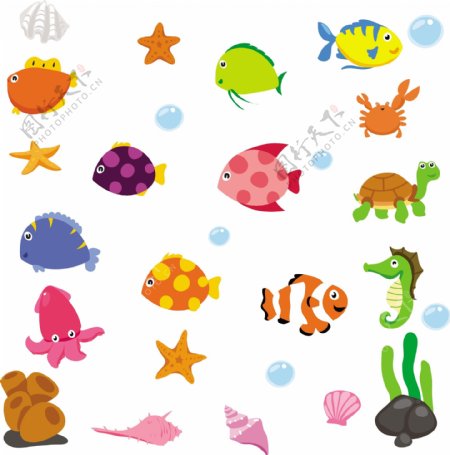 水下动物卡通