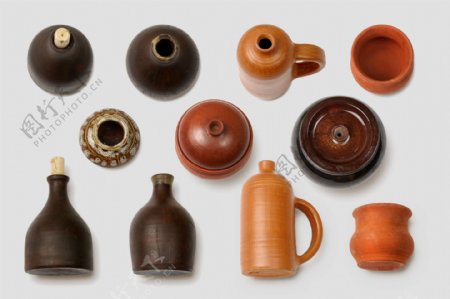 各种形态壶杯子复古元素