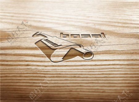 木纹logo样机素材