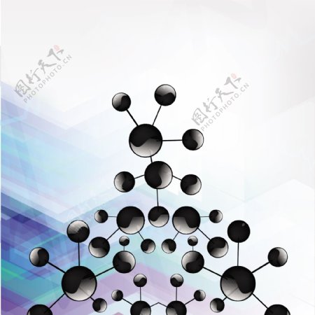 直线和黑灰色分子结构图片