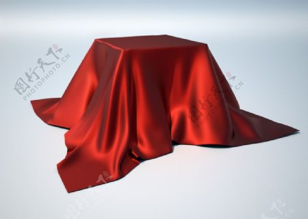 红布遮盖的桌子