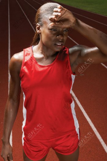 女性长跑黑人运动员高清图片