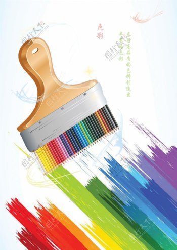 各种颜色彩铅广告创意设计