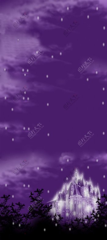紫色星空宫殿别墅森林