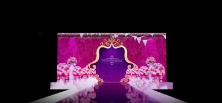 紫红色婚礼舞台效果图
