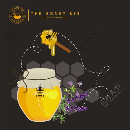 新鲜蜂蜜背景图
