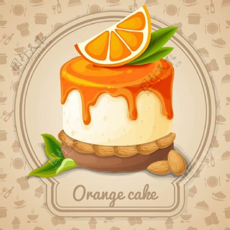 美味的橙子蛋糕