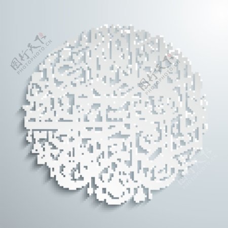 圆形白色阿拉伯书法