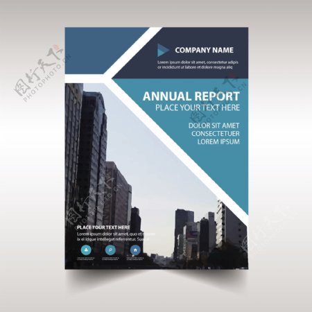 蓝色创意企业年度报告模板