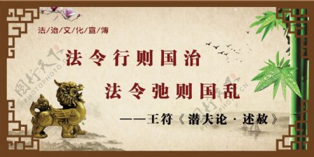 中国风法治文化展板