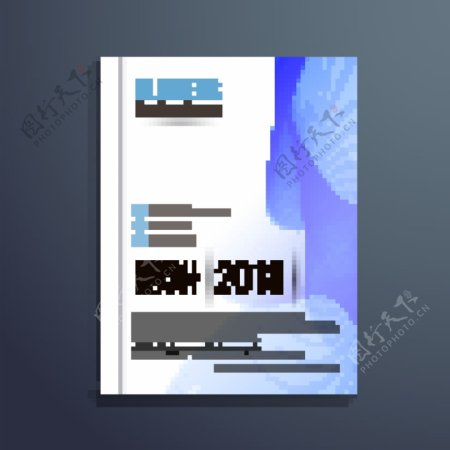 蓝色波浪纹商业手册模板设计