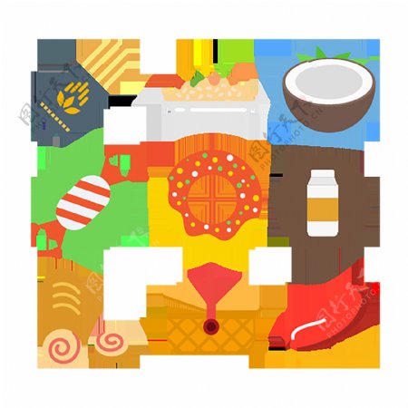 面条汉堡糖块食物食品图标icon