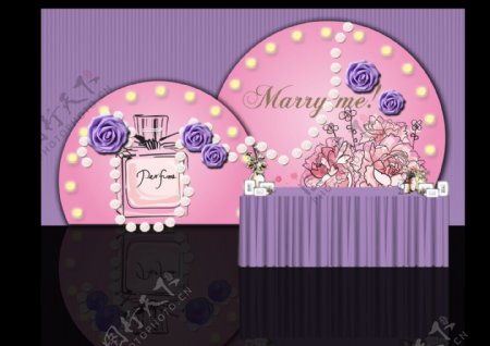 紫色主题婚礼套图