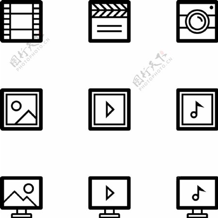 多媒体icon图标素材