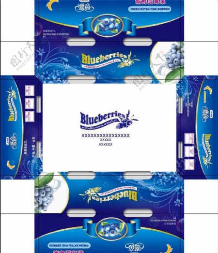 蓝莓礼盒包装图片模板下载