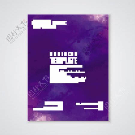 紫色小册子水彩