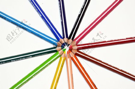组合的彩色铅笔