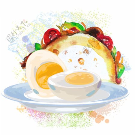 早餐鸡蛋鸡蛋灌饼矢量源文件素材