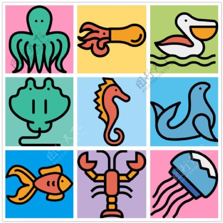 精美海洋生物icon图标