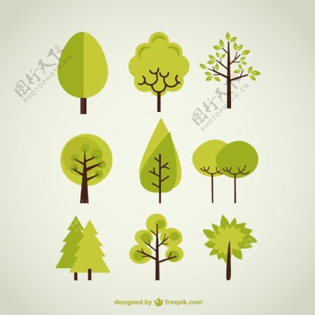 绿色清新树木设计图片