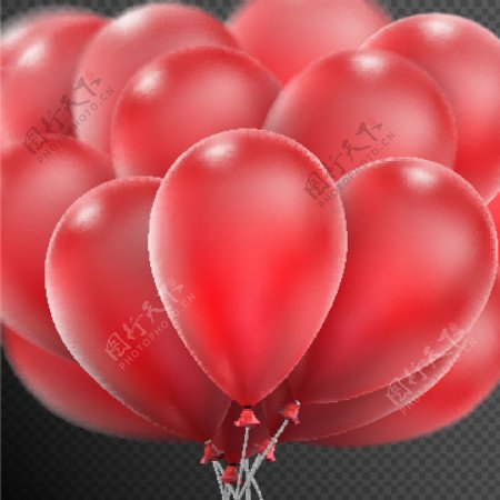 美丽的红色气球设计矢量素材