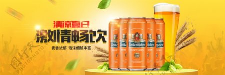 电商淘宝天猫啤酒夏季促销海报banner