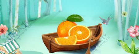 水果橙子首页海报