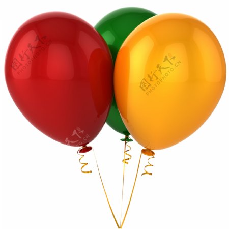 三个色彩气球