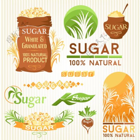 糖标签与标志矢量素材下载