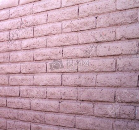 粉红色砖块的墙壁