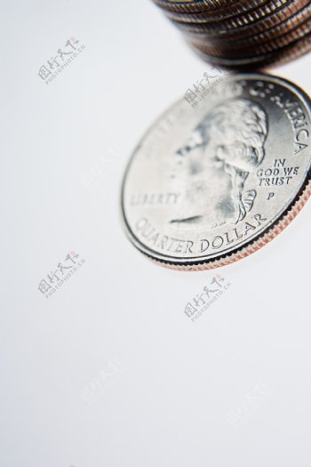 金融货币硬币特写图片