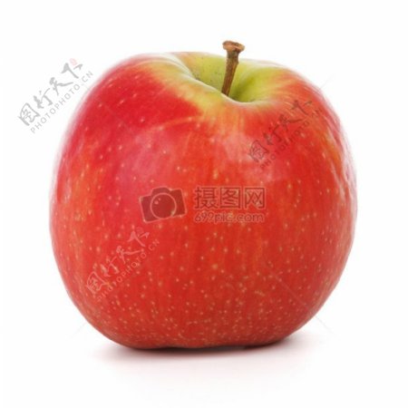 白色画布中的红苹果
