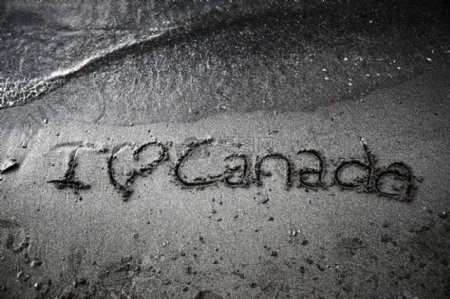 加拿大海滩的标语