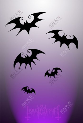 小巧卡通蝙蝠图案Photoshop笔刷素材