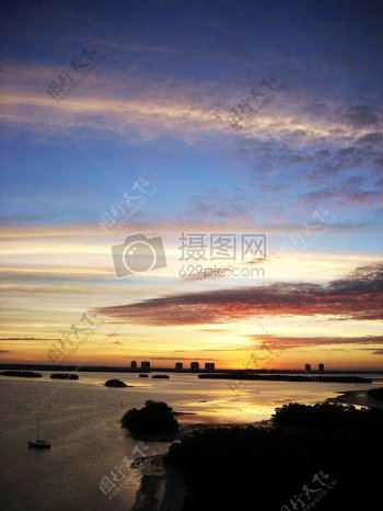 夕阳下的海面