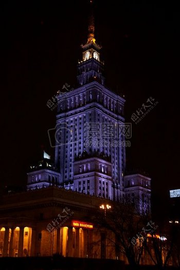 架构时钟宫殿波兰华沙国会大厦