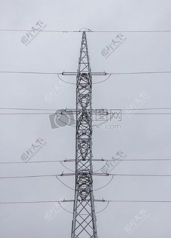 天空金属灰色铁塔电源电力工业