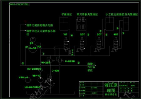 液压原理图cad机械工业图纸