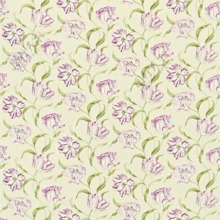 紫色花朵布艺壁纸图片