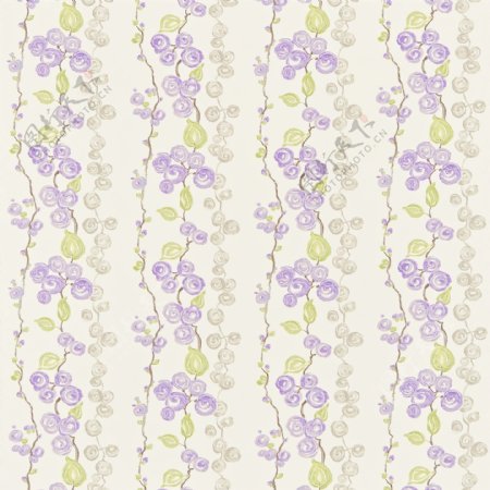 紫色花藤布艺壁纸图片