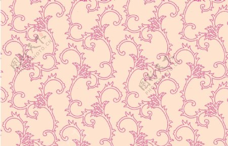 粉色欧式花纹布艺壁纸