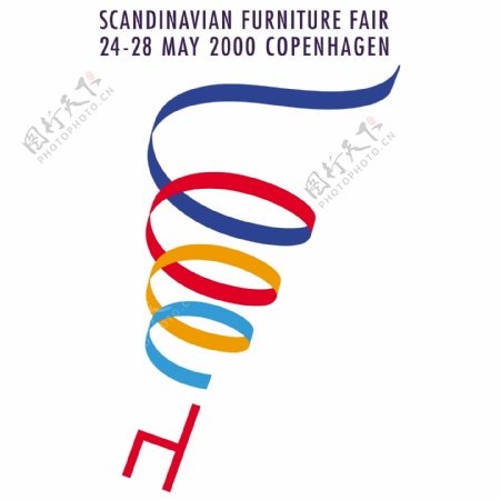 彩色螺旋标志logo设计
